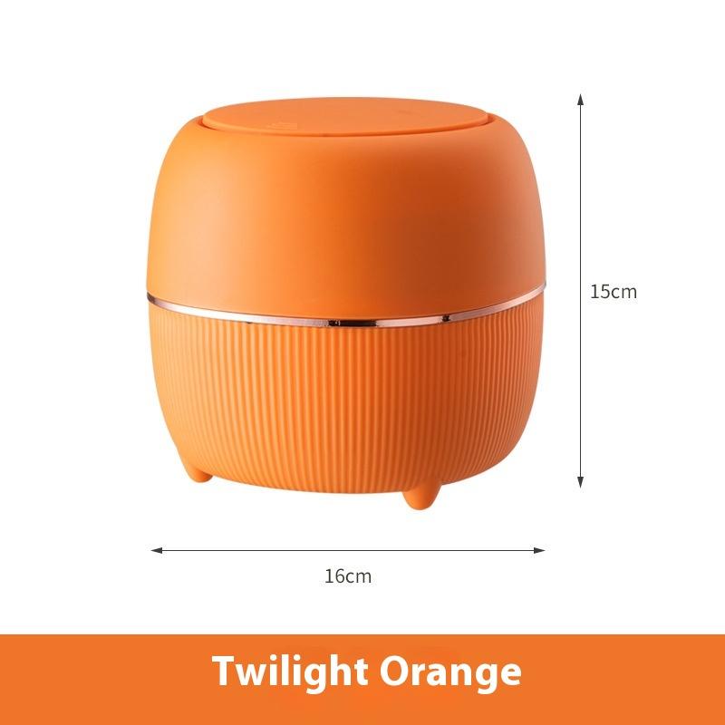 Desktop Trash Can Creative Paper Basket Mini Desk Light Luxury Pop-up Lid Storage Bucket Coffee Table Debris Storage Bucket