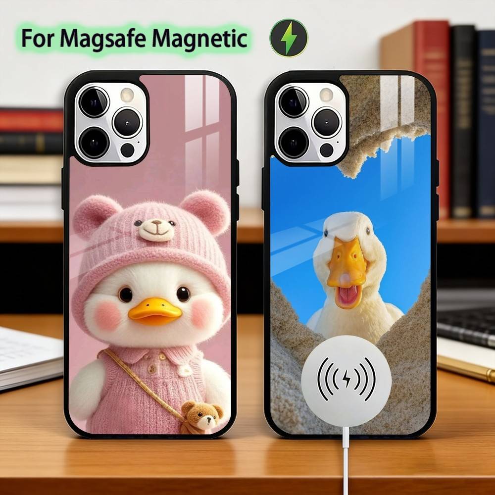 Cute Cartoon D-Duck Phone Case For iPhone17,16,15,14,13,12,11 Plus,Pro Magnetic with Magsafe Wireless Charging