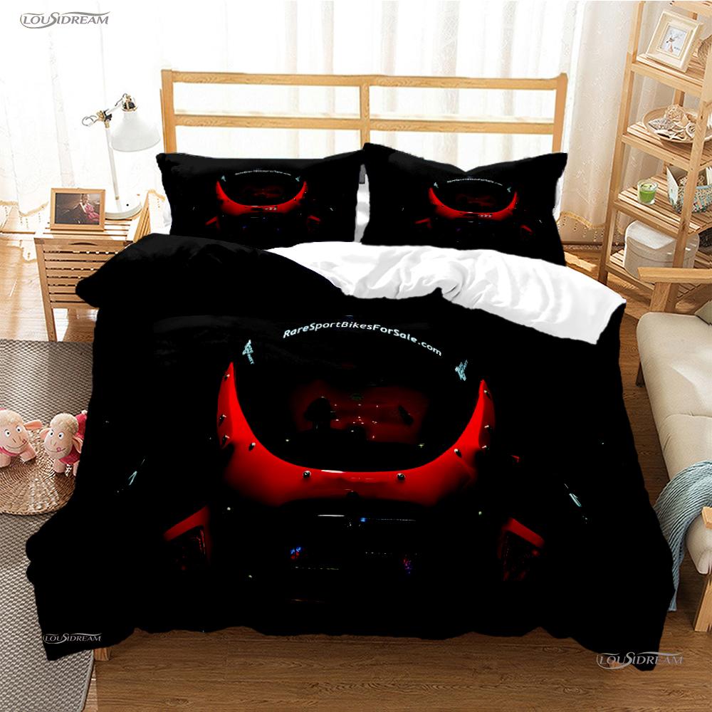 Moto Racing Casal All Season Duvet Cover Comforter Bedding Sets Soft Quilt Cover and Pillowcases Boys Single/Double/Queen/King