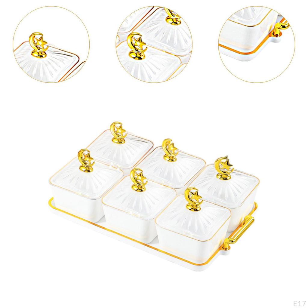 Разделенная сервировочная миска, тарелка для закусок, многофункциональная миска для конфет и орехов с крышкой, поднос для сухофруктов