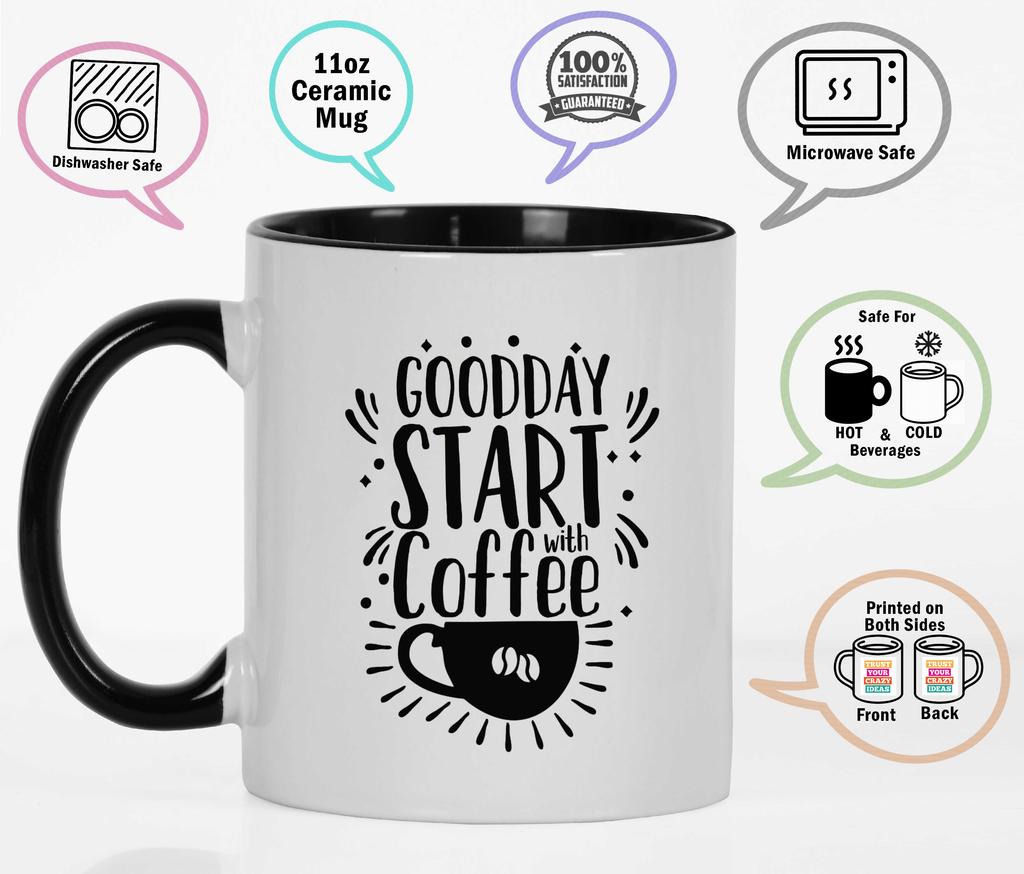 Inkdotpot Goodday Start With Coffee 11 Oz керамические кофейные кружки отлично подходят для коллег, боссов, подарков для кофе