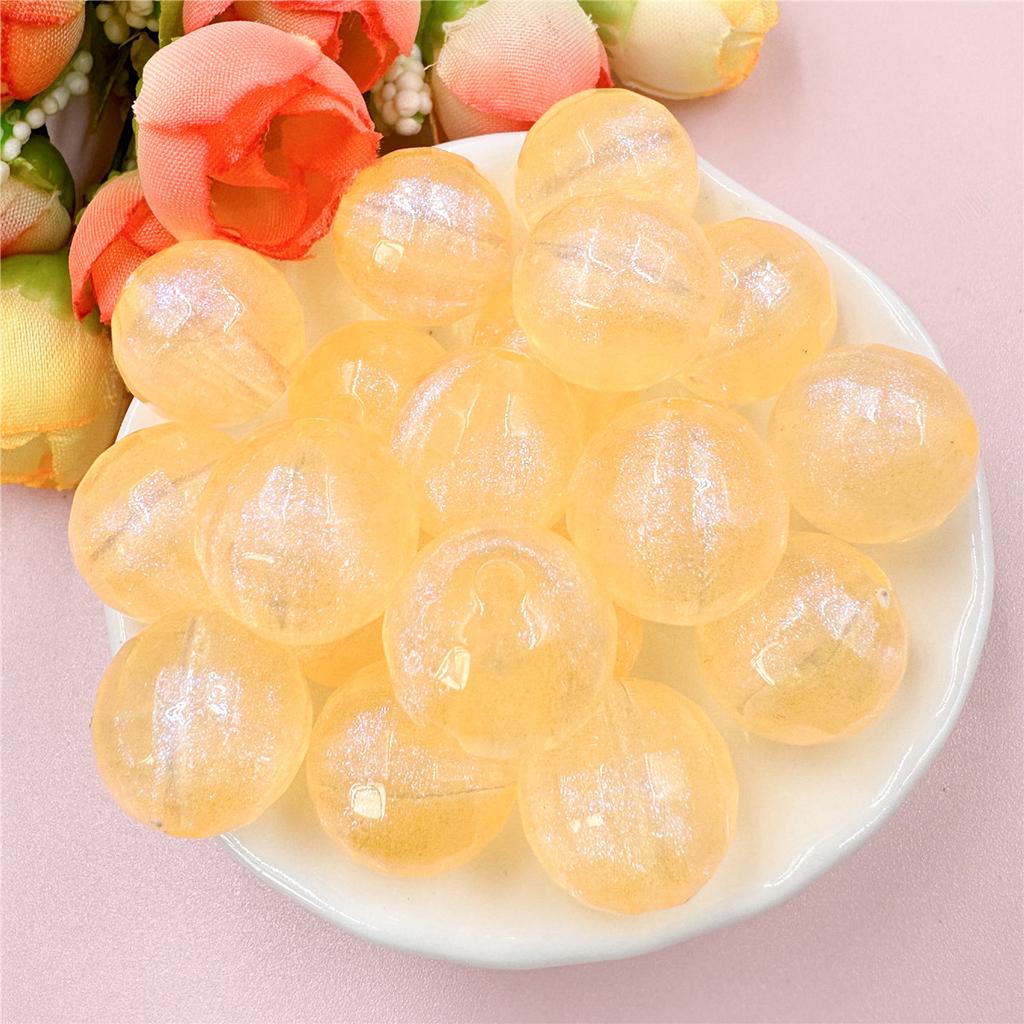 20pcs 15.7mm Acrylic Fine Sparkling Round Loose Beads DIY Jewelry Accessories Beaded Materials For Bracelet Earring Making