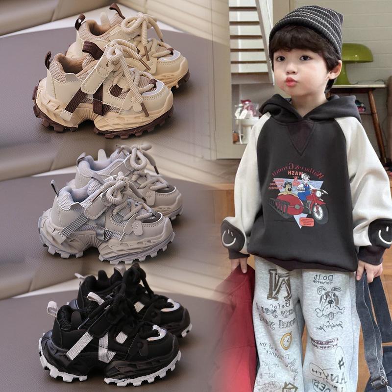 Кроссовки для мальчиков осень 2025 новая детская обувь легкая мягкая подошва папины кроссовки для девочек беговые увеличивающие рост