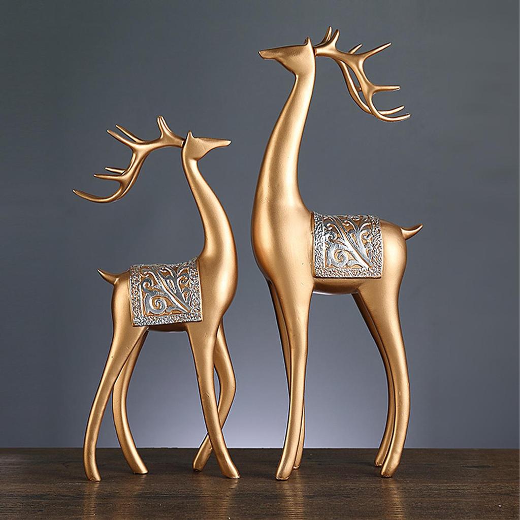 2 шт. Скульптуры оленей, декоративные фигурки, современные креативные статуи животных, настольные украшения для