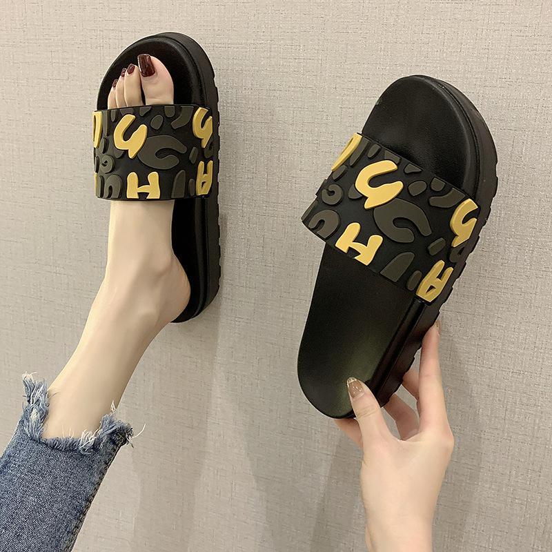 Женские летние могут быть запущены в продажу Ins Tide Wear Online, модные сандалии знаменитостей, тапочки, нескользящие домашние тапочки с толстым бисквитом, пляжные