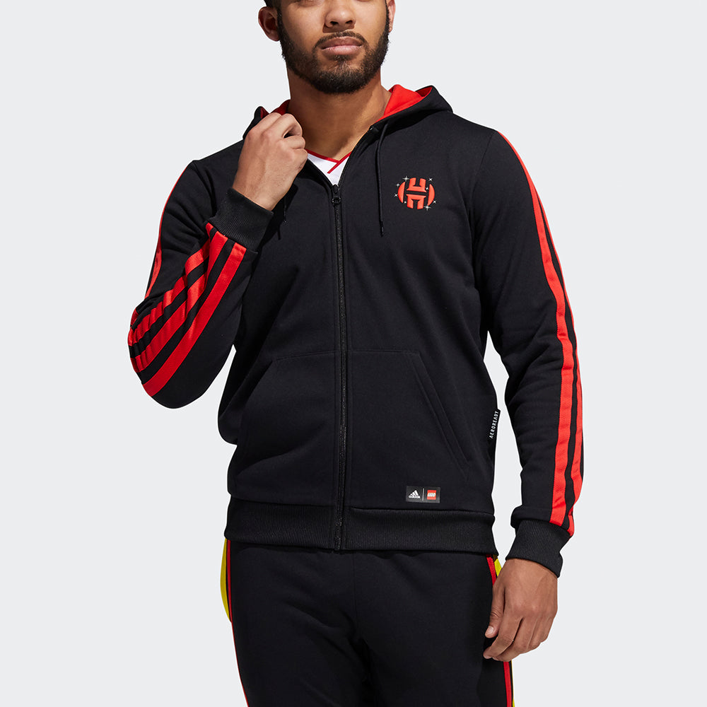 adidas Мужская спортивная куртка с капюшоном с логотипом X Harden Lego черного цвета H51239