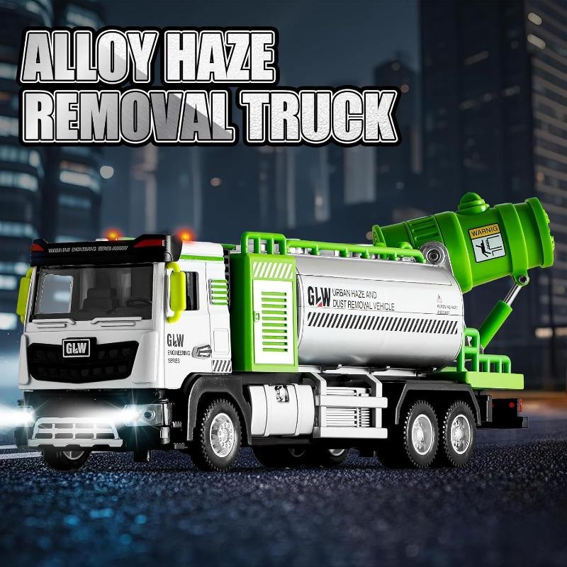 Литые игрушки-цистерны, грузовик для удаления дыма с помощью трения, со светом и звуком, 1:40 масштаб грузовик-разбрызгиватель детская игрушка