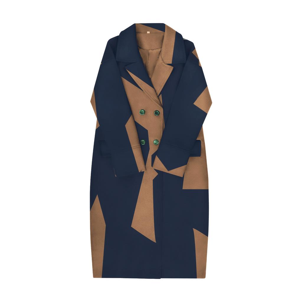 IHUASU Loose Winter Autumn Women's Tweed Jacket Warm Commuter Temperament Coat