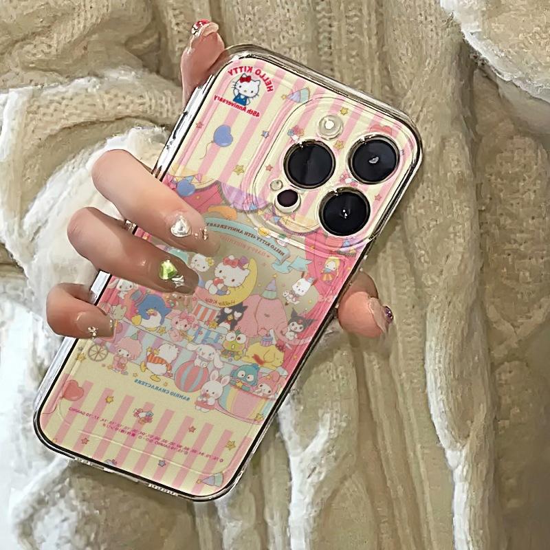Чехол для мобильного телефона Sanrio в цирковом стиле, полностью закрывающий Apple 13/16PROMA, персонализированный, креативный, с анимацией/15/14