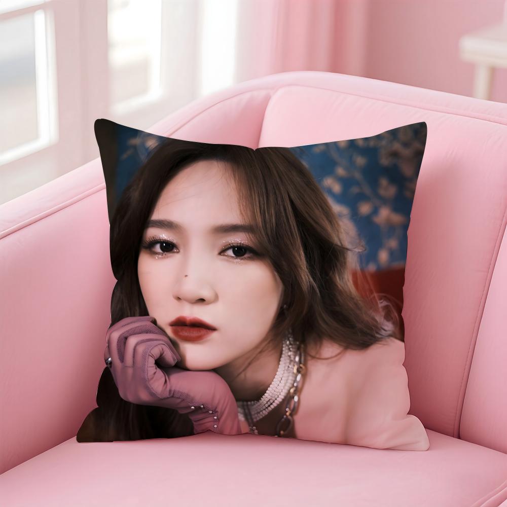 Popular fashion Chinese singer MMeng Jia Cushion Cover Pillow Case Soft Friendly Fabric Concealed Zipper