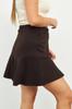 Women's Style Big Size Skirt Brown, Ruffled Mini Skirt