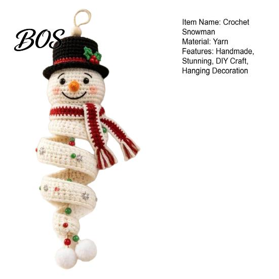 Winter Theme Gift DIY Crochet Snowman Door Hanger Kit, Handmade Holiday Craft Home Accents Set for Christmas Wall, Window, New Year Party Decoration