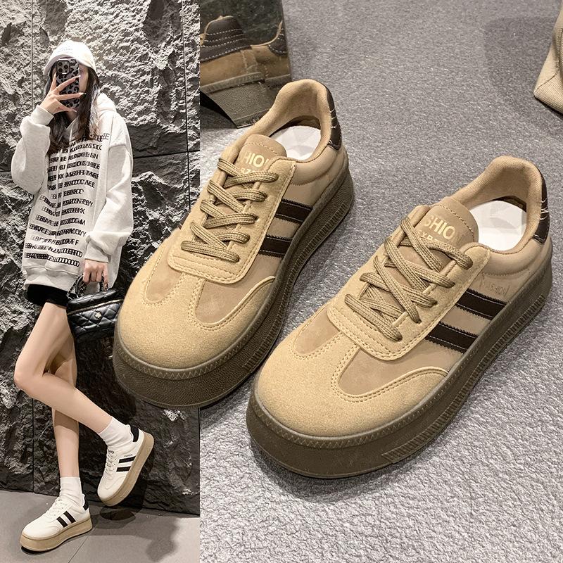 Сяосянфэн толстоподошвенные немецкие тренировочные женские 2025 новая весна и лето ретро нишевые увеличивающие рост универсальные легкие износостойкие удобные на доске