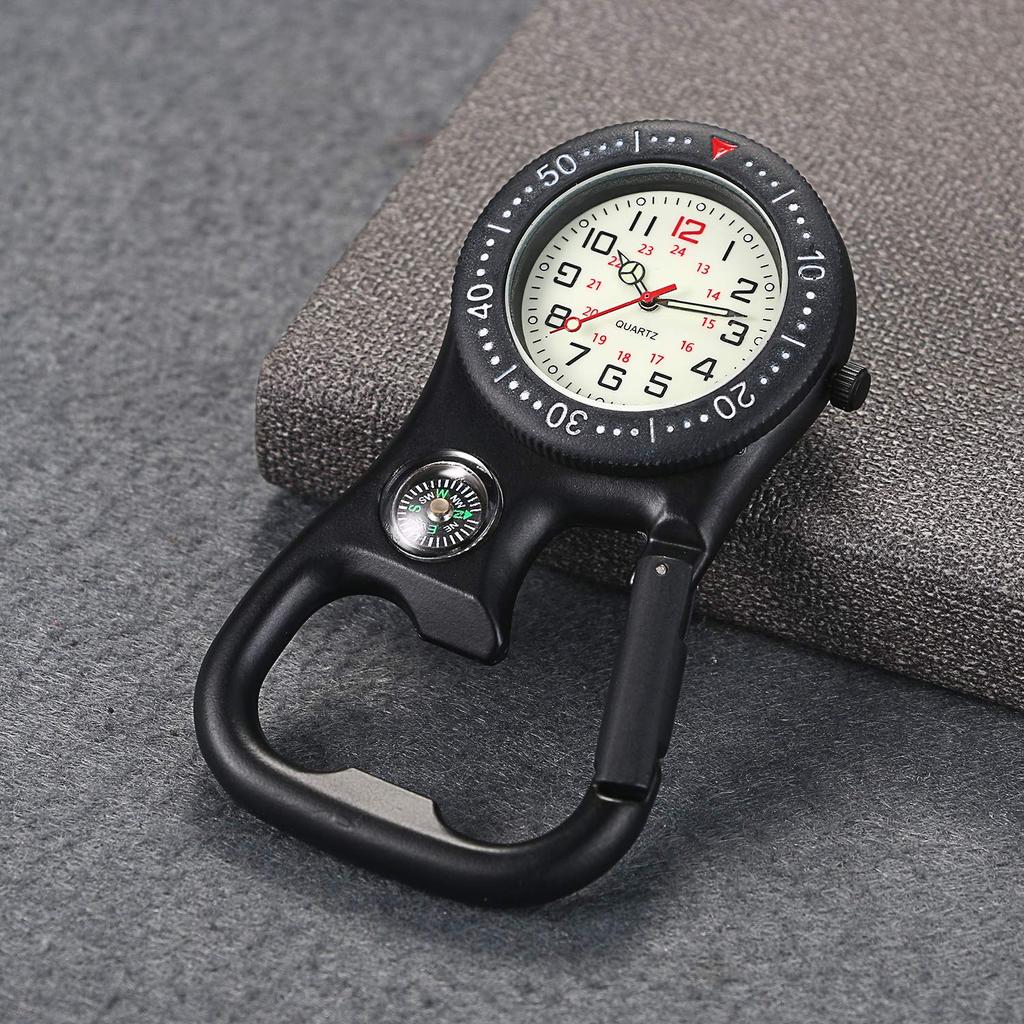 Lancardo Nurse Watch Pocket Watch Analog Luminous Carabiner Black 2 Мужские Женские