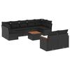 VidaXL Salon de Jardin avec Coussins 10 pcs, Canapés de Terrasse, Ensemble de Meubles de Patio, Mobilier d'Extérieur, Noir 3258695