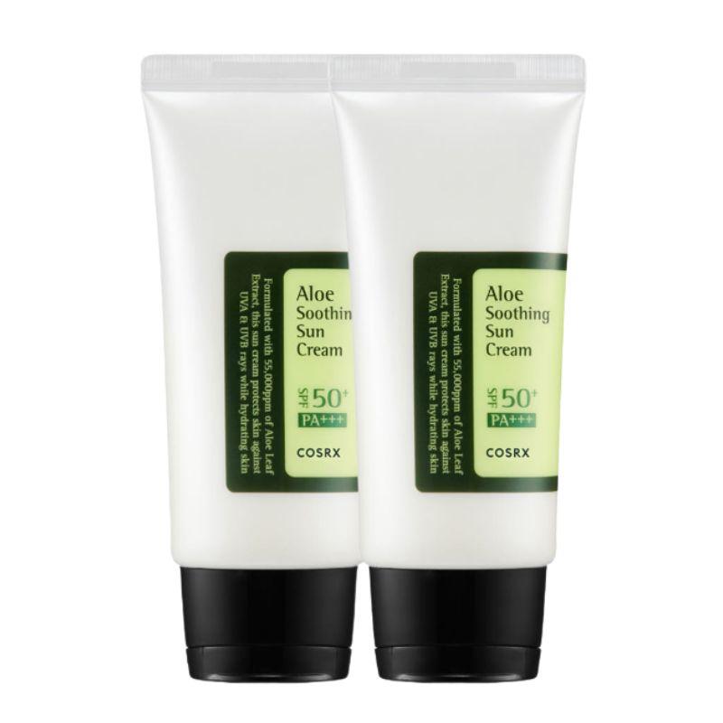 COSRX Aloe Soothing Sun Cream SPF50+ PA+++ 50ml x2 – Hydrating Aloe UV Protection Sunscreen