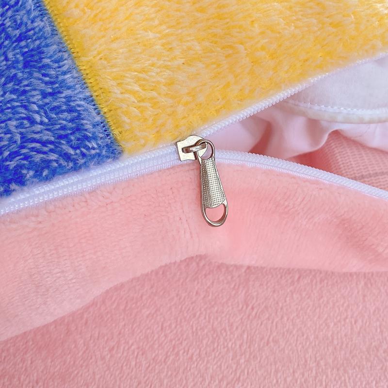 Rainbow Theme Plush Duvet Cover Fluffy Soft Boys Girls Luxury Queen Quilt Cover Winter Warm Letter Print Bedding No Pillowcase