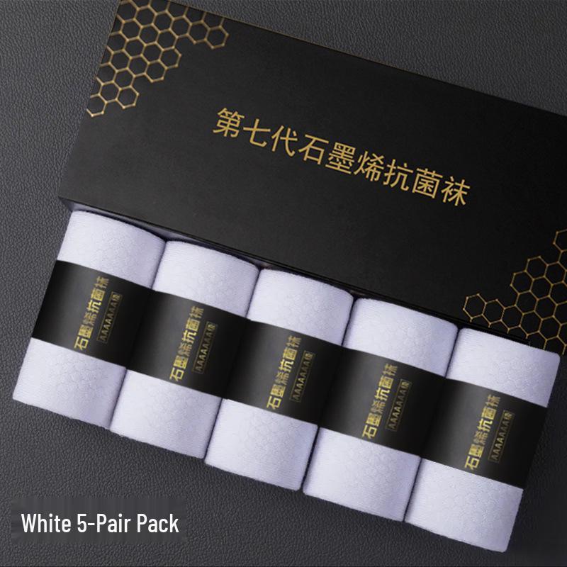 Мужские антибактериальные бизнес-носки до середины икры Ginger Graphene 7-го поколения, дышащие, влагоотводящие хлопковые для осени/зимы