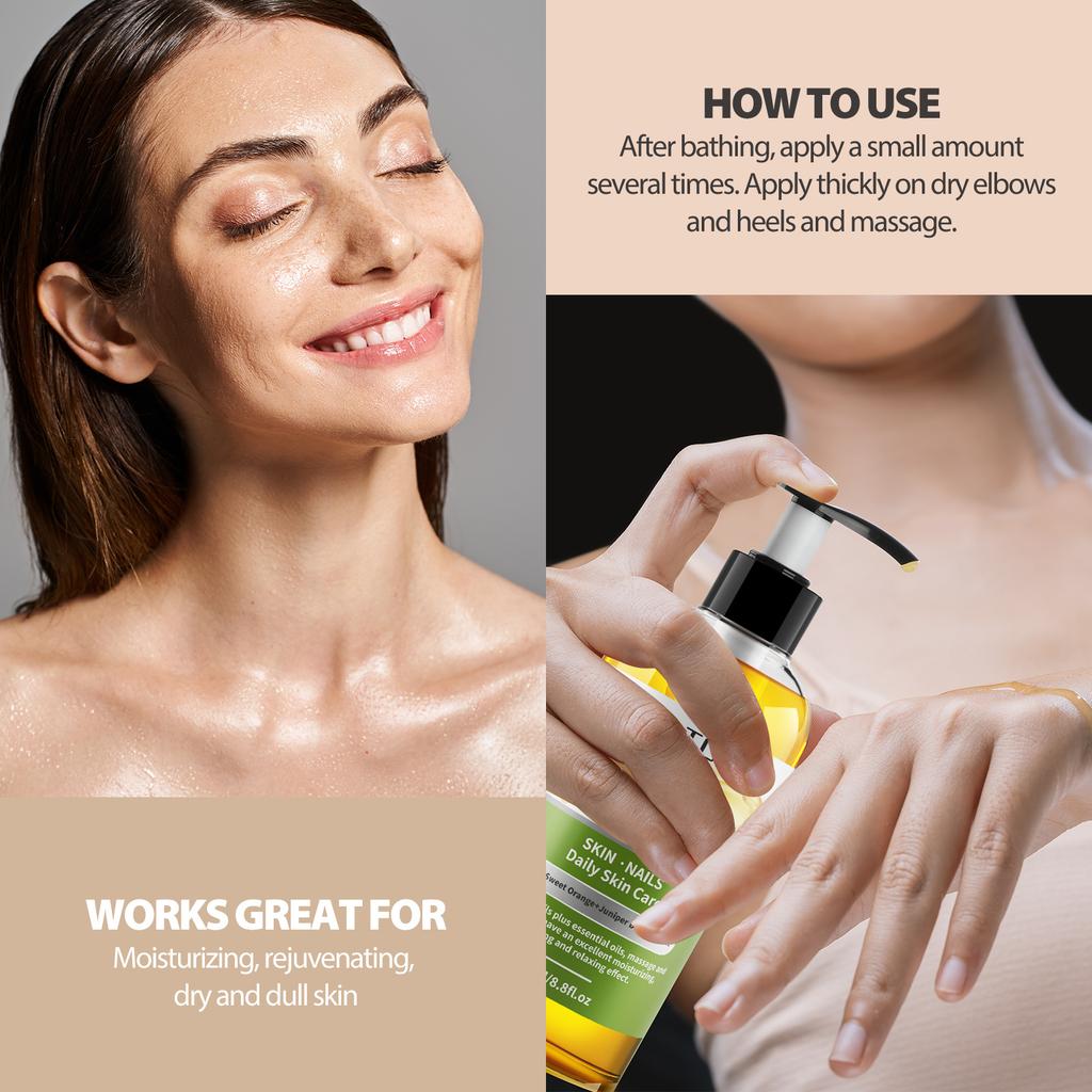 PHATOIL 260 мл Масла для тела, лаванда, ваниль, имбирь, массажное масло с базиликом, универсальный уход за кожей и волосами, смеси натуральных растительных масел и эфирных масел