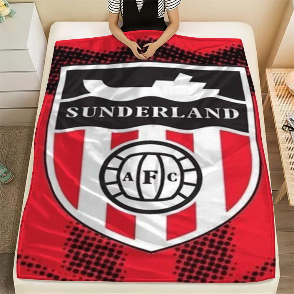 1 шт. Фланелевое одеяло с принтом Sunderland, Высокое качество, Комфортное для всех сезонов, Домашний декор, Тепло и уют, Идеально для Рождественских подарков90