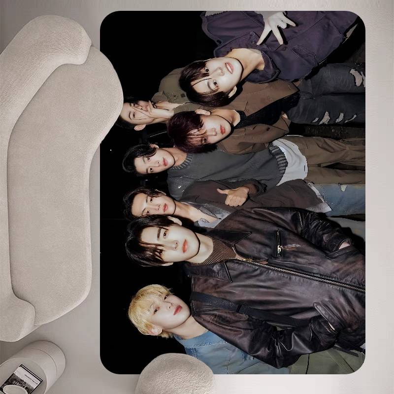 Korea E-Enhypenes Singing Group Door Mat Cheaper Anti-slip Modern Living Room Balcony Printed Bedside Mats