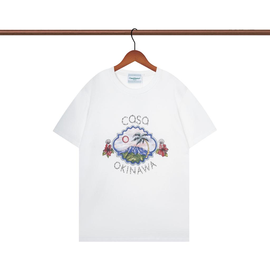 Casablanca 23 spring and summer new fantasy gate starry sky castle casa letter logo short-sleeved couple T-shirt