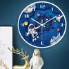 Creative Astronaut Children's Wall Clock Children's  Digital Simple Clock Creative Home Punch Clock Cartoon Free Bedroom Study