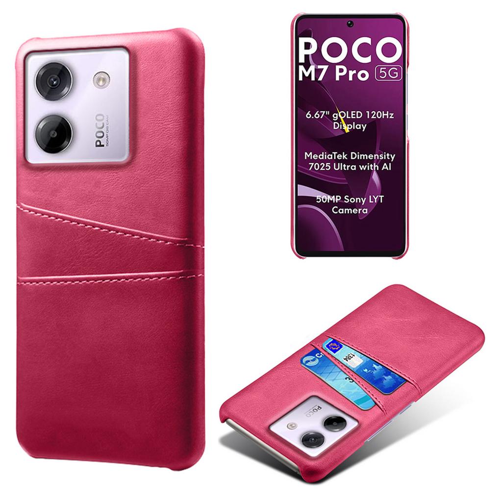 For Xiaomi Poco M7 Pro 5G Case Dual Card Slots PU Leather + Hard PC Phone Cover