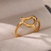 Полые геометрические кольца для женщин, золотистого цвета, из нержавеющей стали, регулируемое кольцо, для свадьбы, вечеринки, модные, рождественские, минималистичные украшения