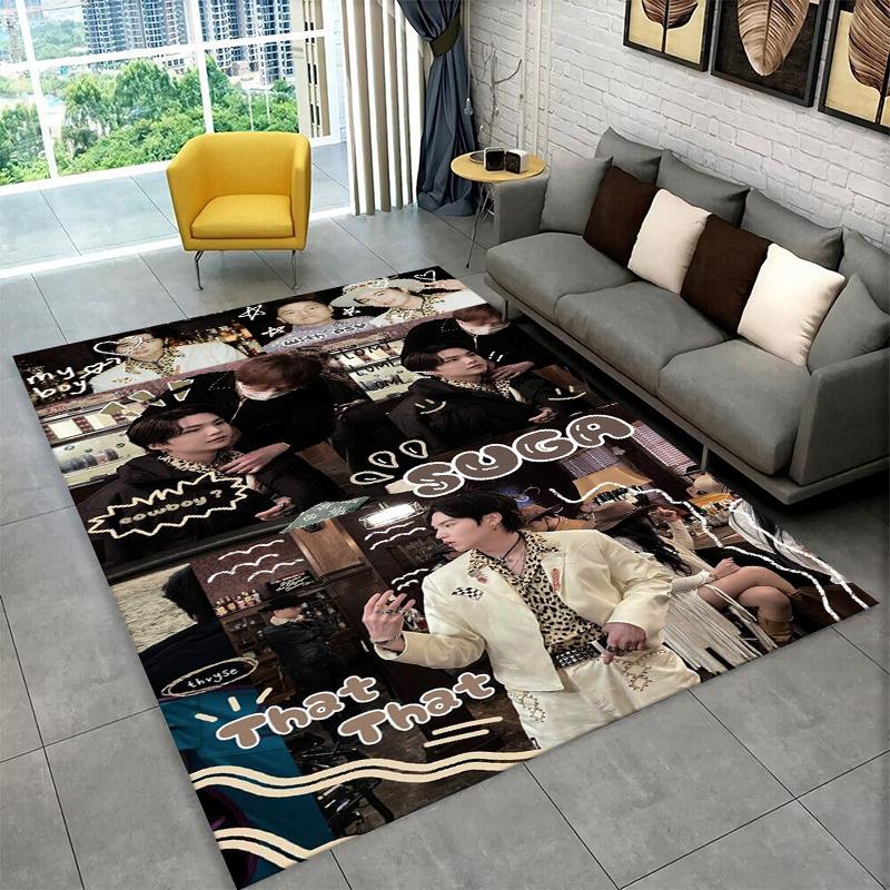 Kpop B-BTS SUGA Agust D Yoon Gi Ковер Коврик для Игровой Комнаты Спальни Гостиной Дивана Домашний Декор, Ковер Зональный Нескользящий Коврик для Пола Подарок