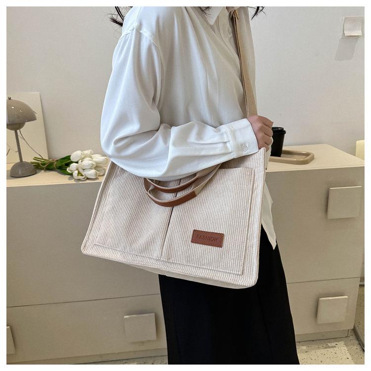 Женская вельветовая сумка-тоут, большие вместительные сумки для женщин, женская сумка-мессенджер, сумка через плечо, женская сумка