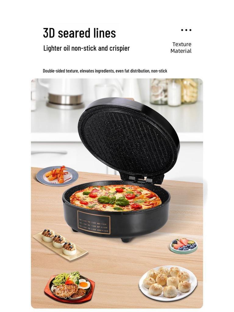 Автоматический электрический антипригарный двусторонний аппарат для приготовления блинов и крепов с функцией безопасного отключения питания