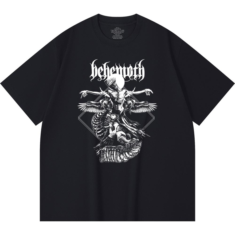 Хлопковая футболка плотностью 230 г/м² 100% Хлопок Heavy Metal Футболка с принтом рок-группы Популярная музыка Унисекс Тяжелая хлопковая футболка