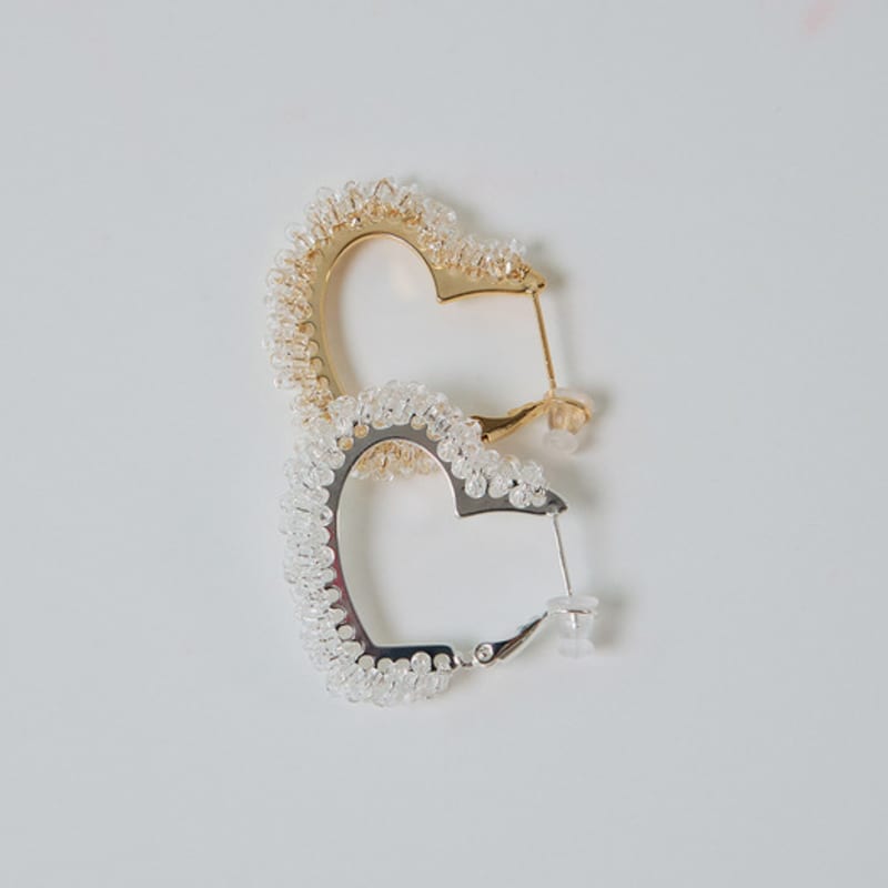 Les Bijoux Philosophy LB_Crystal heart earring_SILVER