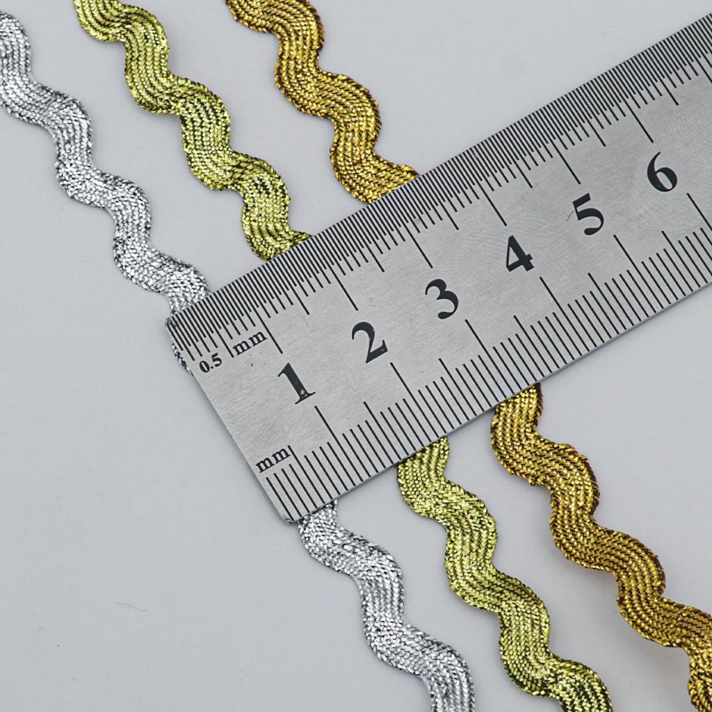 Сделай сам романтическая 5 мм цветная золотая и серебряная волнистая изогнутая лента S-образный край волнистая лента в форме полумесяца ручная работа своими руками бижутерия кружевная лента