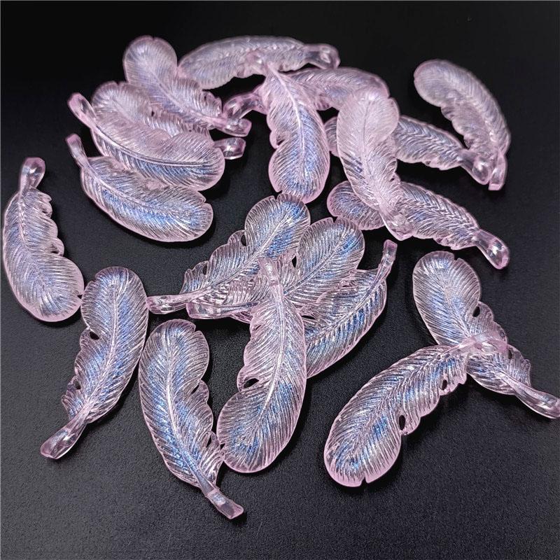 Материалы Прозрачные DIY аксессуары 10 шт. Творческий светлый цветной серии перьев кулон изготовление ювелирных изделий ожерелье серьги светящиеся бусины ручной работы