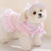 With Hat Pet Vest Dress Navy Collar Dog Short Skirt Cat Overalls Dog Pullover Daily