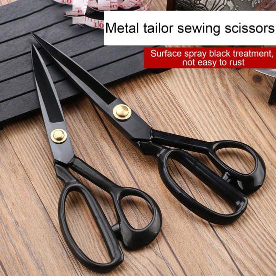 High Carbon Steel Tailor Scissors Sharp Blade Metal Fabric Scissors Multipurpose Dressmaker Sewing Embroidery Faux Leather Craft Cutting Shears