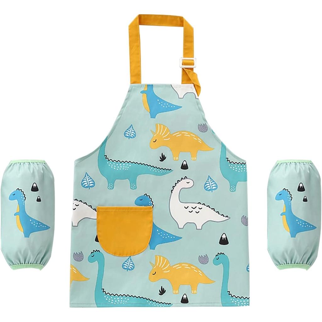 Детские фартуки для девочек и мальчиков, водонепроницаемый кухонный фартук для детей с карманами, регулируемый ремень для детей, приготовление пищи, выпечка, рисование, садоводство