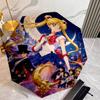 Sailor Moon Umbrella with Automatic Open/Close & Self-8-Rib Heavy-Duty Umbrella, Compact Travel Umbrella Suitable for Outdoor