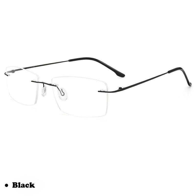 Сверхлегкие безободковые очки для близорукости Винтажные Ретро Мужские Деловые Очки для Близорукости Готовые Безободковые Оправы Минус Очки Диоптрии