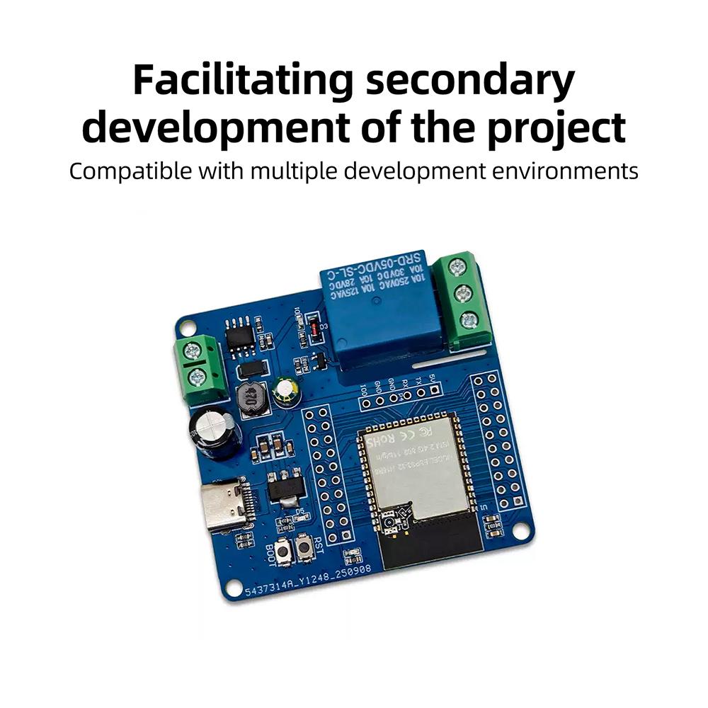 Одноканальный релейный модуль DC 5-60V WiFi Bluetooth плата реле с ESP32-S3 Type C интерфейсом для промышленных систем управления IoT проектов