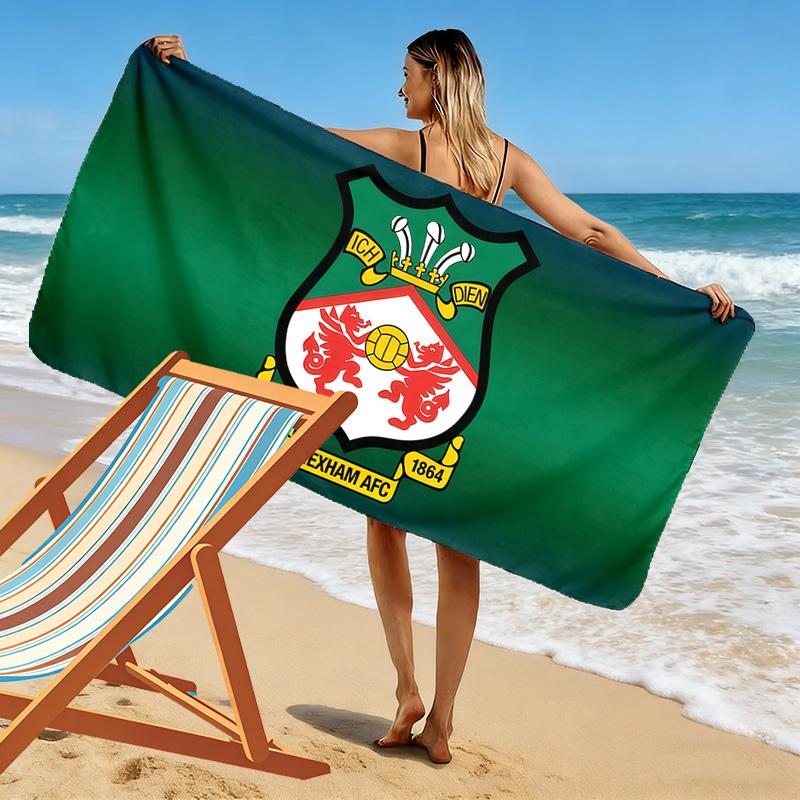 Пляжное полотенце с принтом Wrexham AFC, большое, мягкое, быстросохнущее, для пляжа, кемпинга, плавания