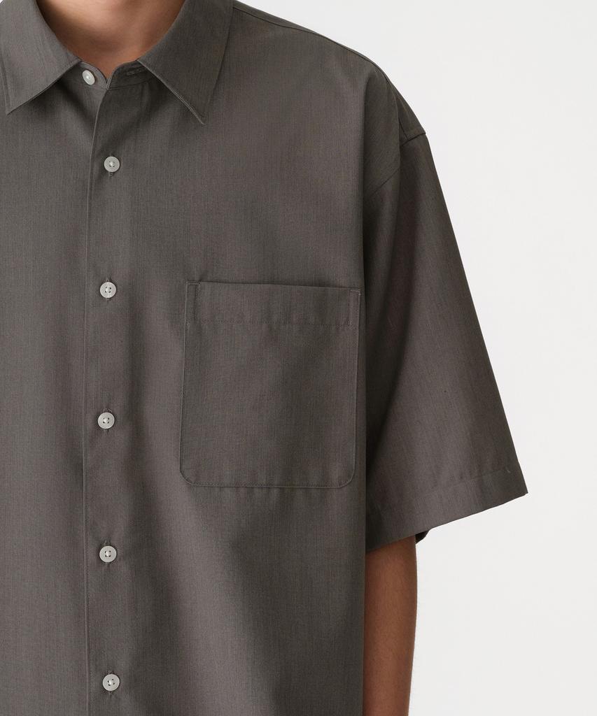 MUSINSA STANDARD Relaxed Wool-Like Short Sleeve Shirt [Taupe]