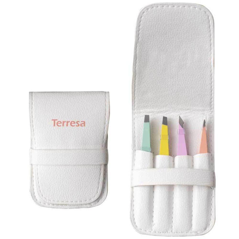 Colorful Eyebrow Tweezers Set Stainless Fine Hairs Puller Slanted Eye Brow Clips  Makeup Tool