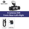 WIFI Dash Cam 4 Channel 360° Car Camera Black Box Front Left Right Rear View Car DVR Video Recorder G-Sensor 24H Parking Monitor