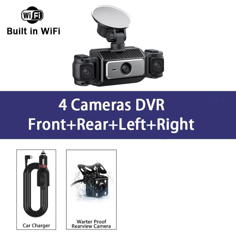 WIFI Dash Cam 4 Channel 360° Car Camera Black Box Front Left Right Rear View Car DVR Video Recorder G-Sensor 24H Parking Monitor