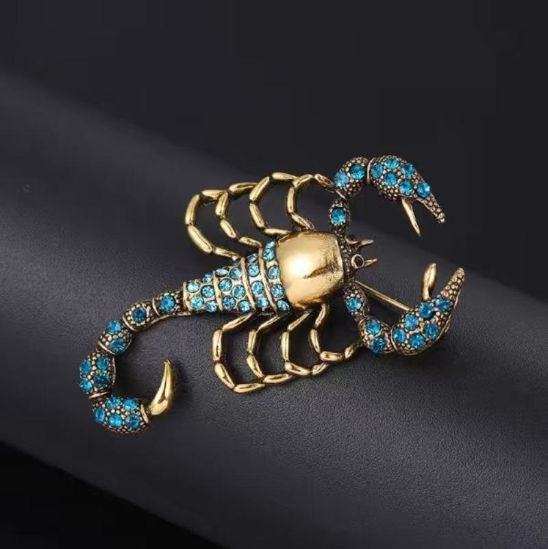 Модные украшения Кристаллическая брошь-булавка Скорпион Стразы Броши на воротник Украшение для платья Ювелирные броши для женщин