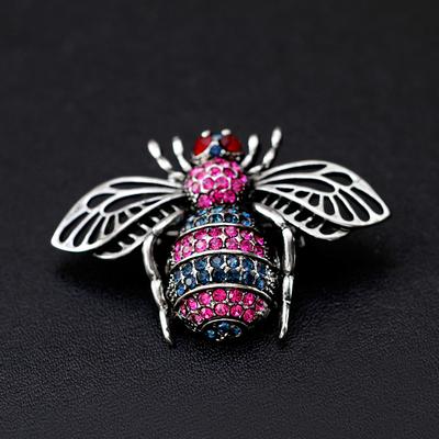 Брошь, животное, модная брошь из сплава с бриллиантами в виде пчелы, коллекция насекомых, женский корсаж