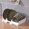 Plastic Kitchen Cabinet Organizer Plate Storage Rack Drying Rack Dish Shelf Storage Holder Drainer Trays Bowl Pot Lid Stand